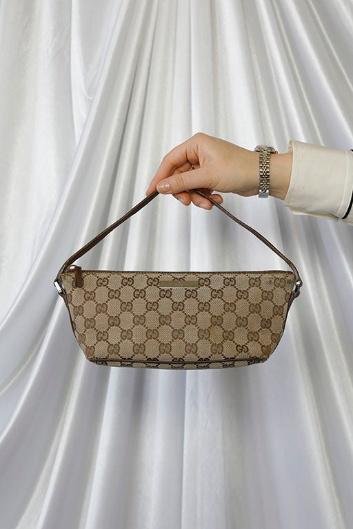 Gucci Boat Pochette - Brown Handle Bags, Handbags - GUC03834